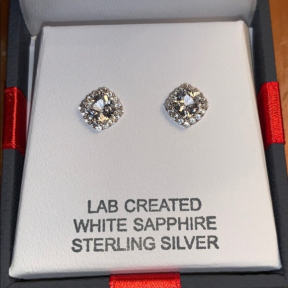 XMAS Deal BLING White Sapphire 8mm Studs - Picture 2 of 5